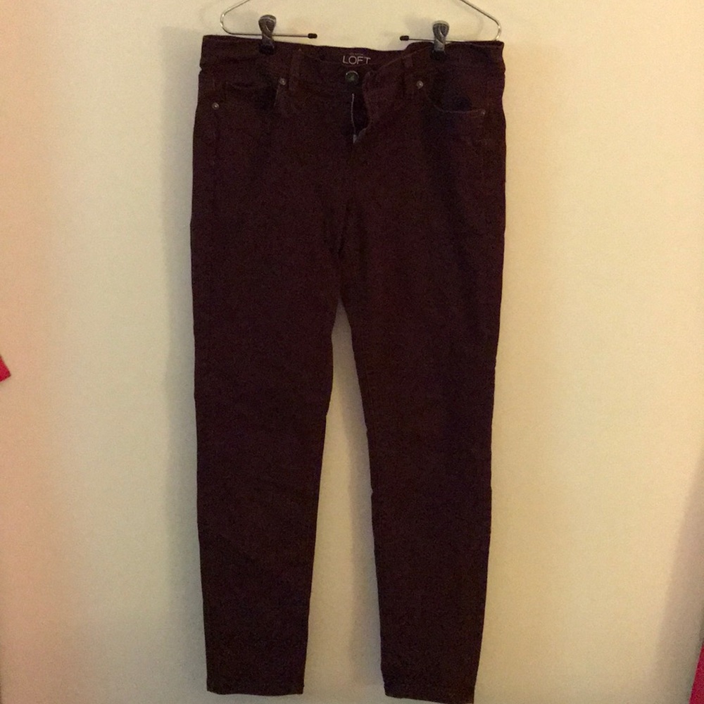 Maroon Loft Modern Skinny Jeans